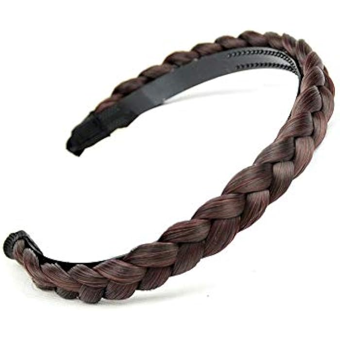 APSAMBR-0.6inch Braided Headband With Teeth Braids Hairband With Tooth Synthetic Hair Band Plaited Hairband For Women - Image 2